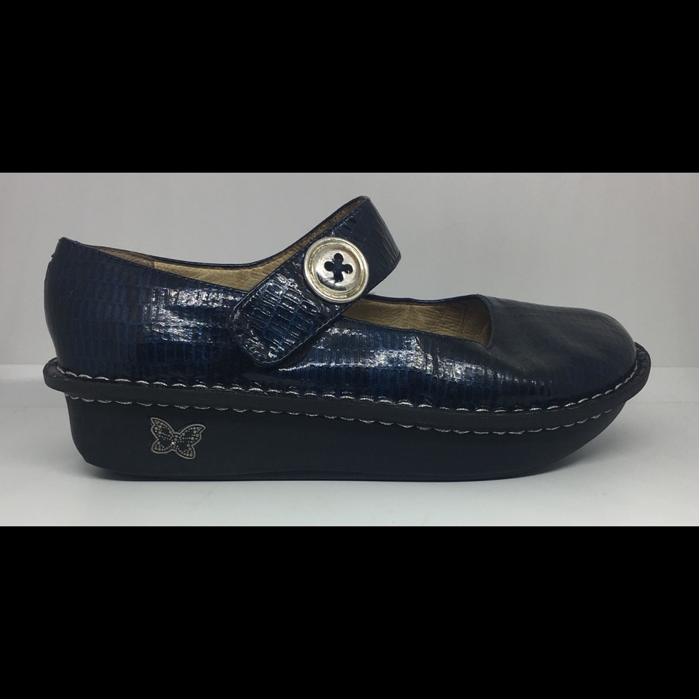 Alegria Womens 37 US 7-7.5 Mary Janes Clogs Blue